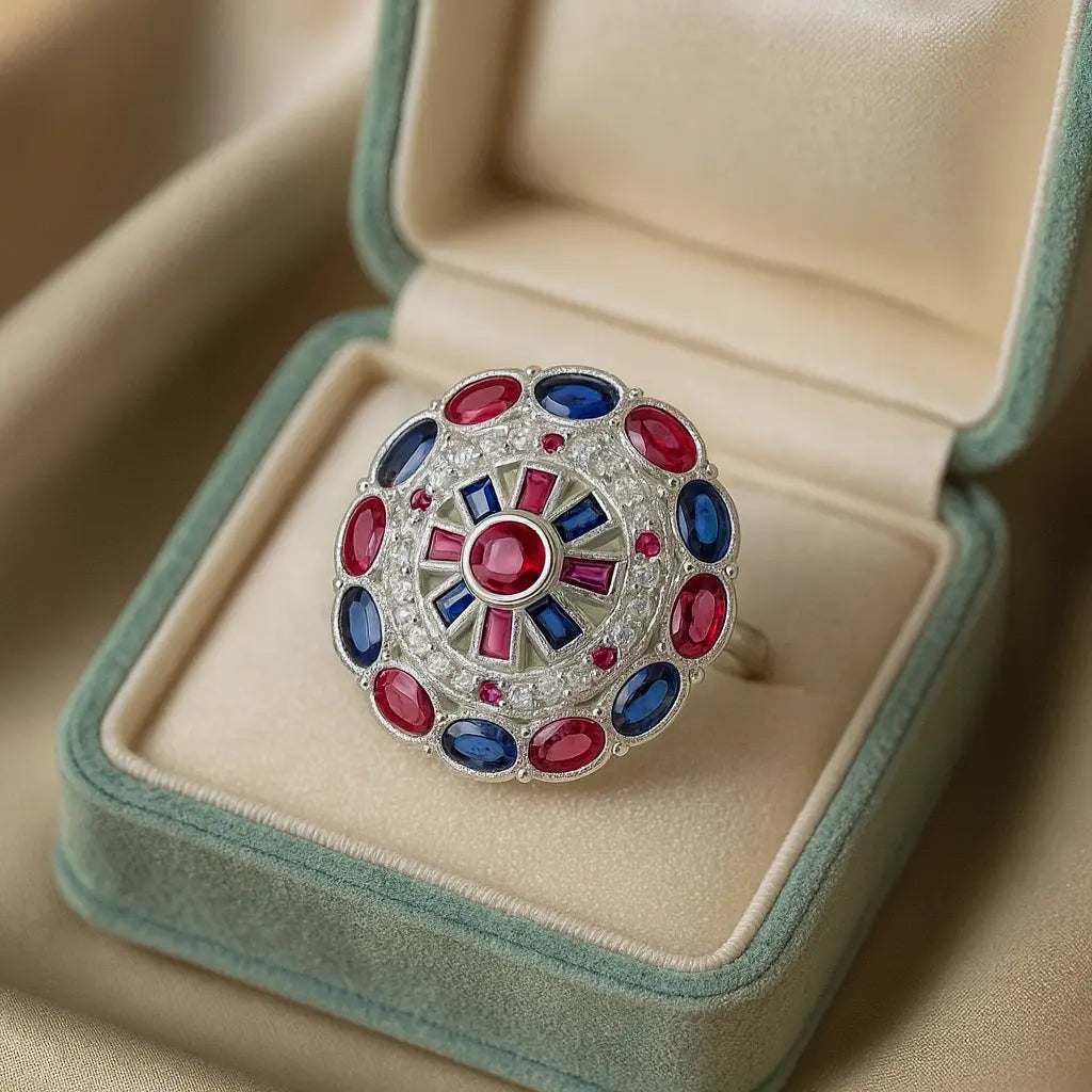 Majestic Mosaic — 925 Silver Rings for a Symphony of Colors