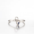 Midnight Promise Duet — 925 Silver Sapphire Diamond Heart Rings for Quiet Vows