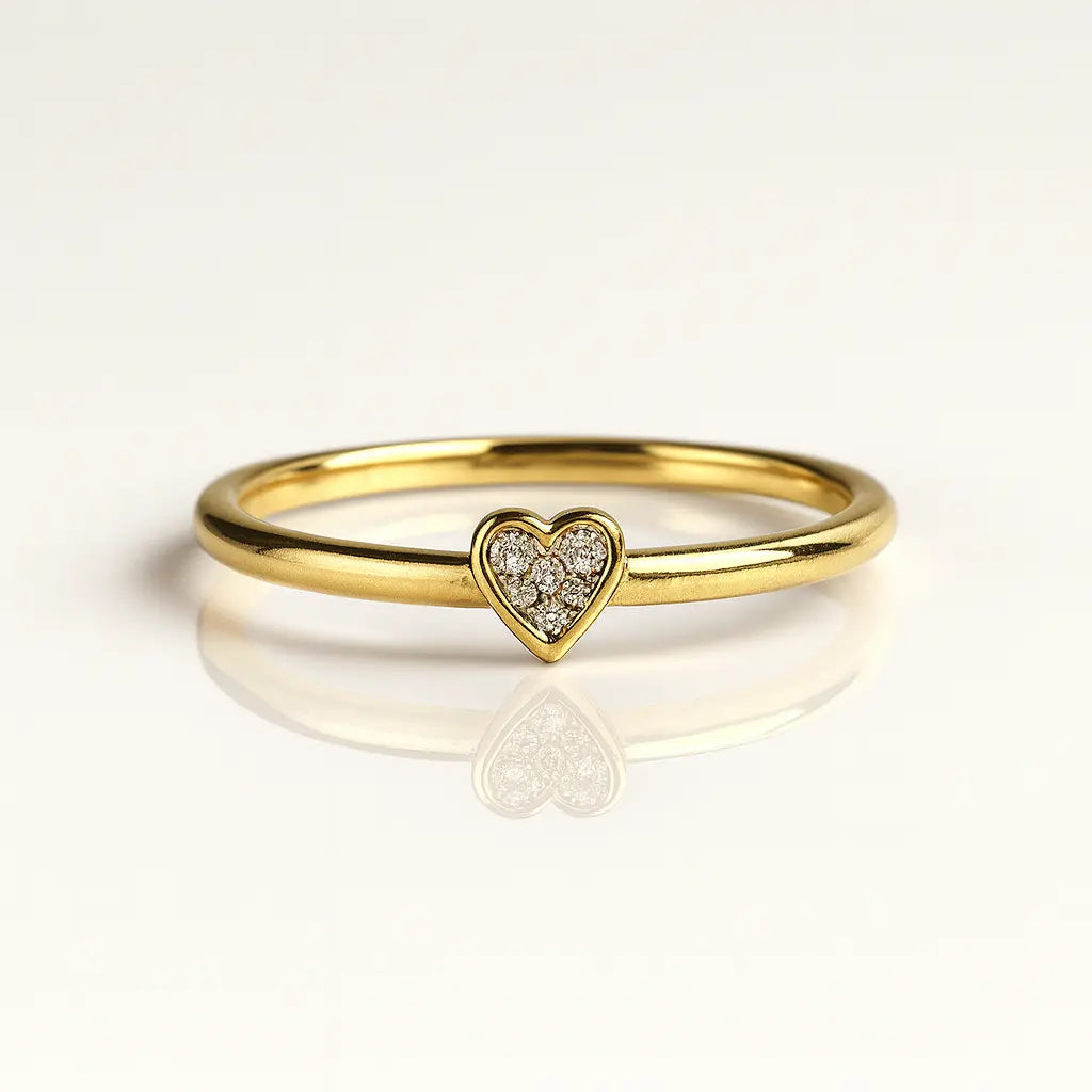 Heart's Embrace — 925 Silver Heart Rings for Love's 22k Gold Plated