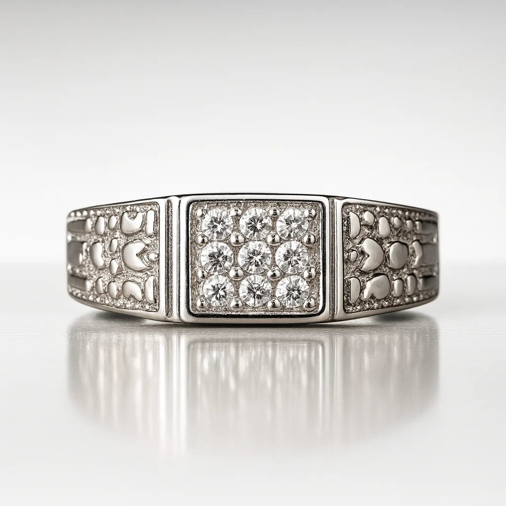Silent Empire Radiance — 925 Silver Diamond Rings for Men Who Lead in Shadows