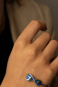 Infinity Azure Reverie — 925 Silver Enamel Diamond Rings for Stories Without End