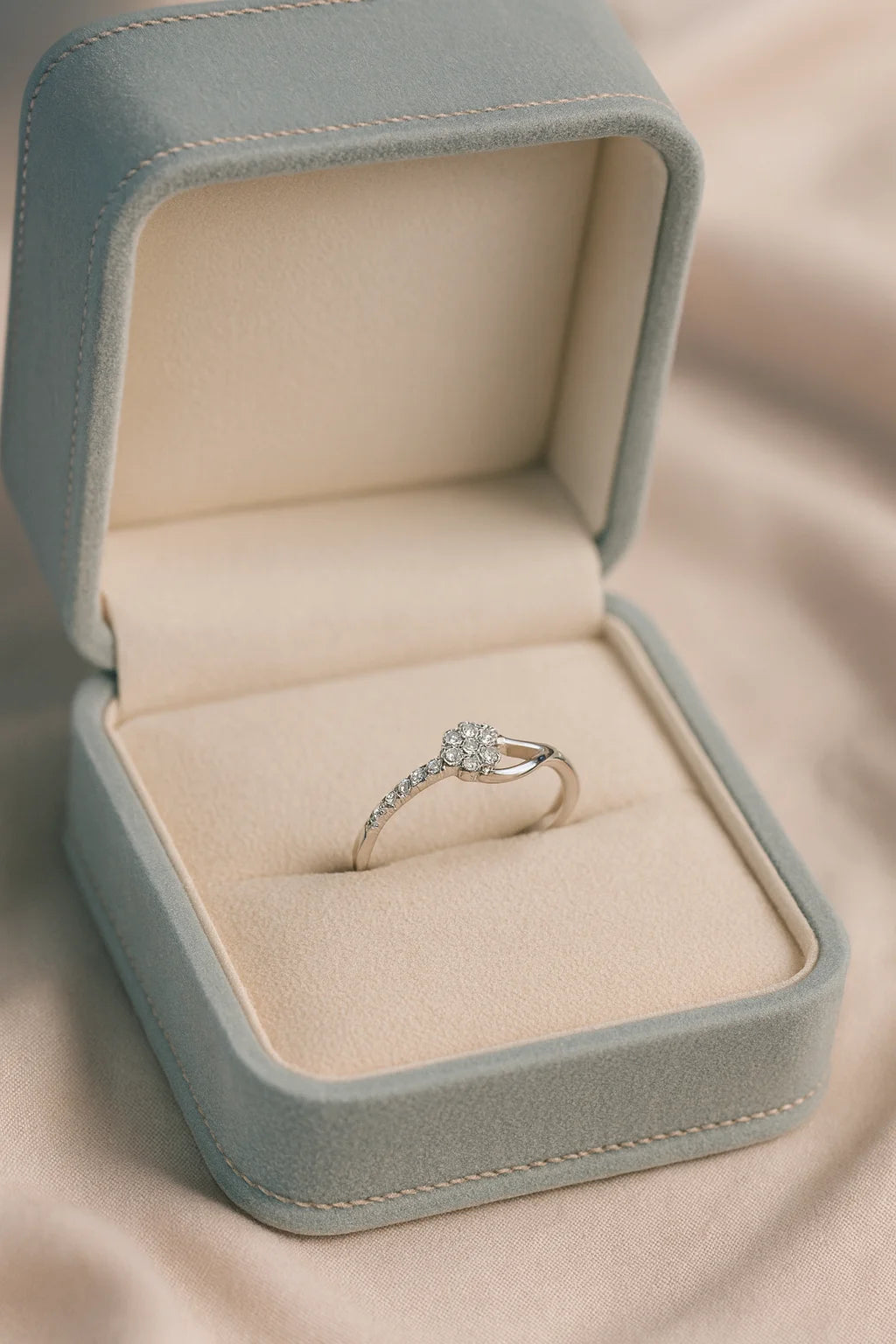 Celestial Bloom Embrace — 925 Silver Diamond Rings for Promises in Motion