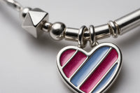 Prism Heartbeat Sterling Silver Anklet with Radiant Enamel Charm