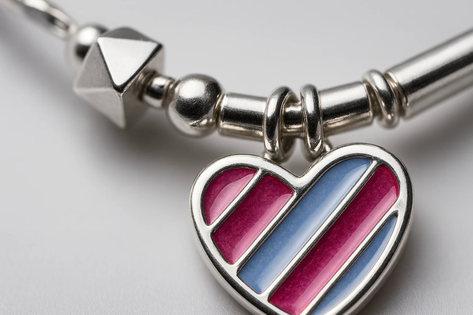 Prism Heartbeat Sterling Silver Anklet with Radiant Enamel Charm