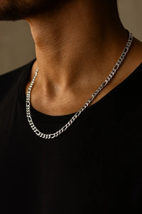 Premium Men’s Silver Figaro Chain – Bold, Polished & Timeless