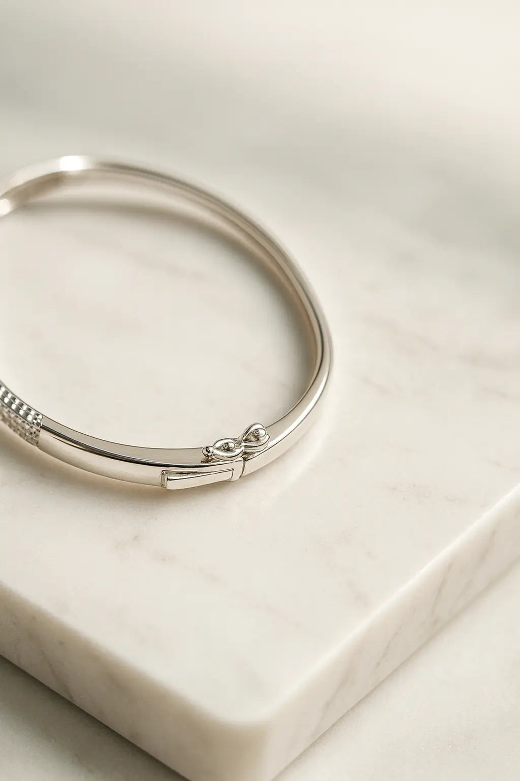 Pure 925 Silver Baguette & Round CZ Oval Cluster Bangle Bracelet – Elegant Statement Piece for Women