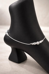 Starlit Sphere Silver Anklet – A Dainty Orbit of Everyday Radiance