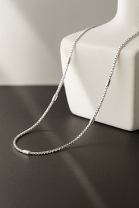 Eternal Edge Silver Chain – Precision-Cut Box Links for Modern Masculine Refinement