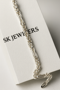 Premium Silver Byzantine Link Bracelet for Men | Handmade Statement Bracelet