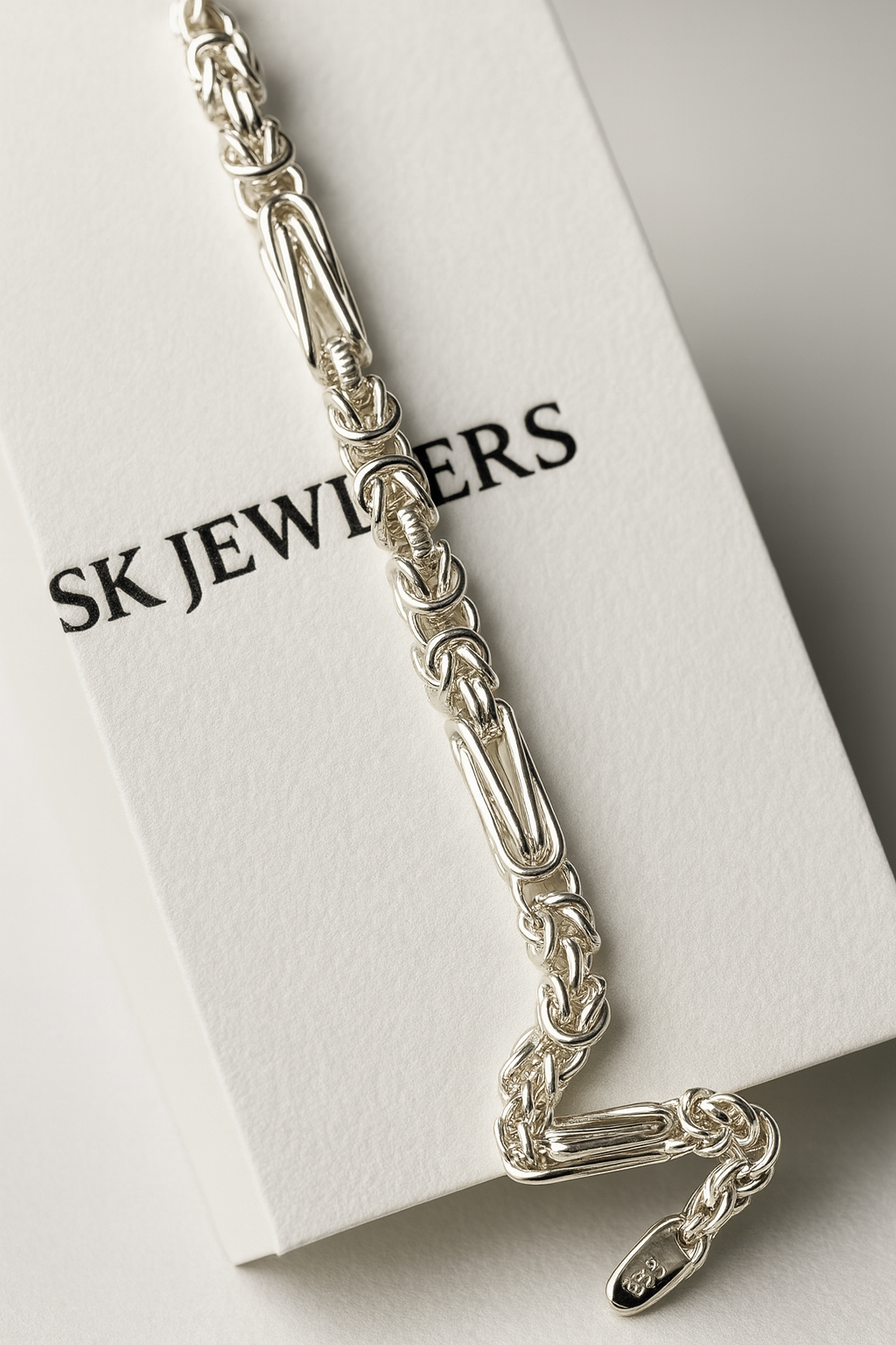 Premium Silver Byzantine Link Bracelet for Men | Handmade Statement Bracelet