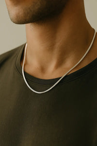 Men’s Premium Silver Herringbone Chain – Minimalist Everyday Jewelry