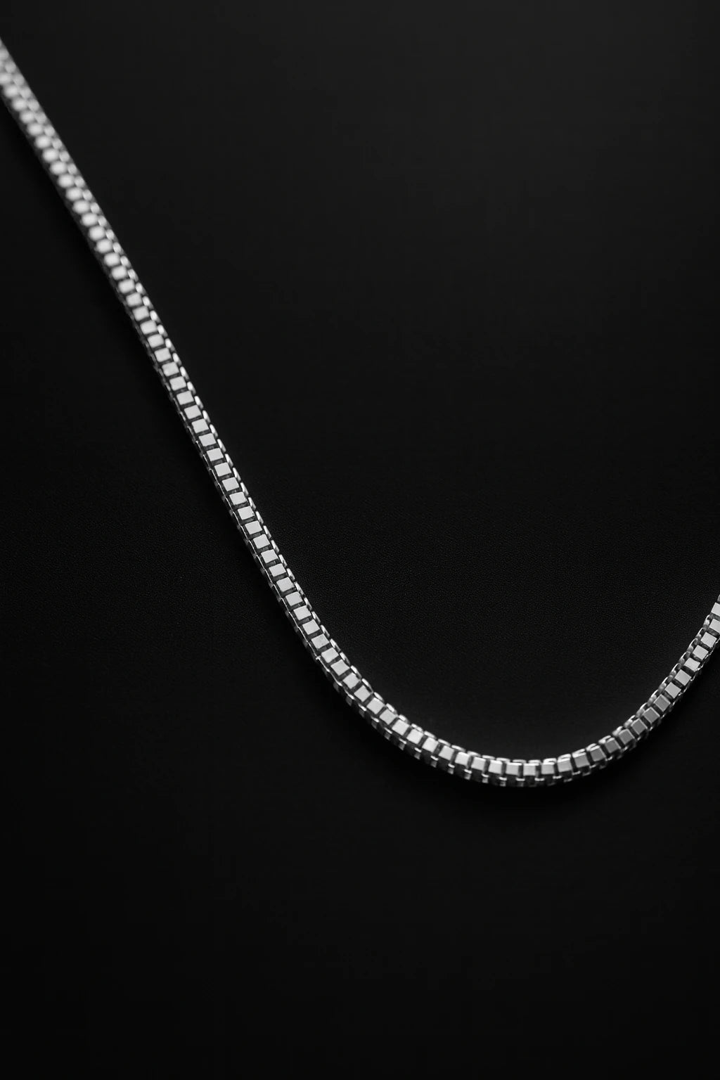 Minimalist Silver Box Chain  – Sleek Everyday Elegant Jewelry