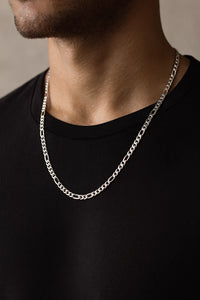 Premium Men’s Silver Figaro Chain – Bold, Polished & Timeless