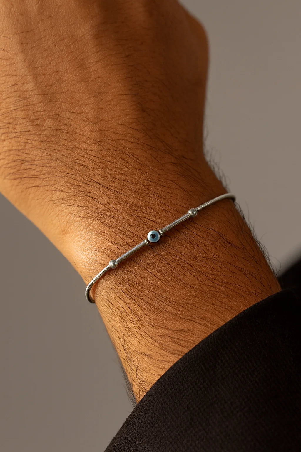 Premium Silver Evil Eye  Protection Unisex Bracelet – Minimal, Modern & Elegant
