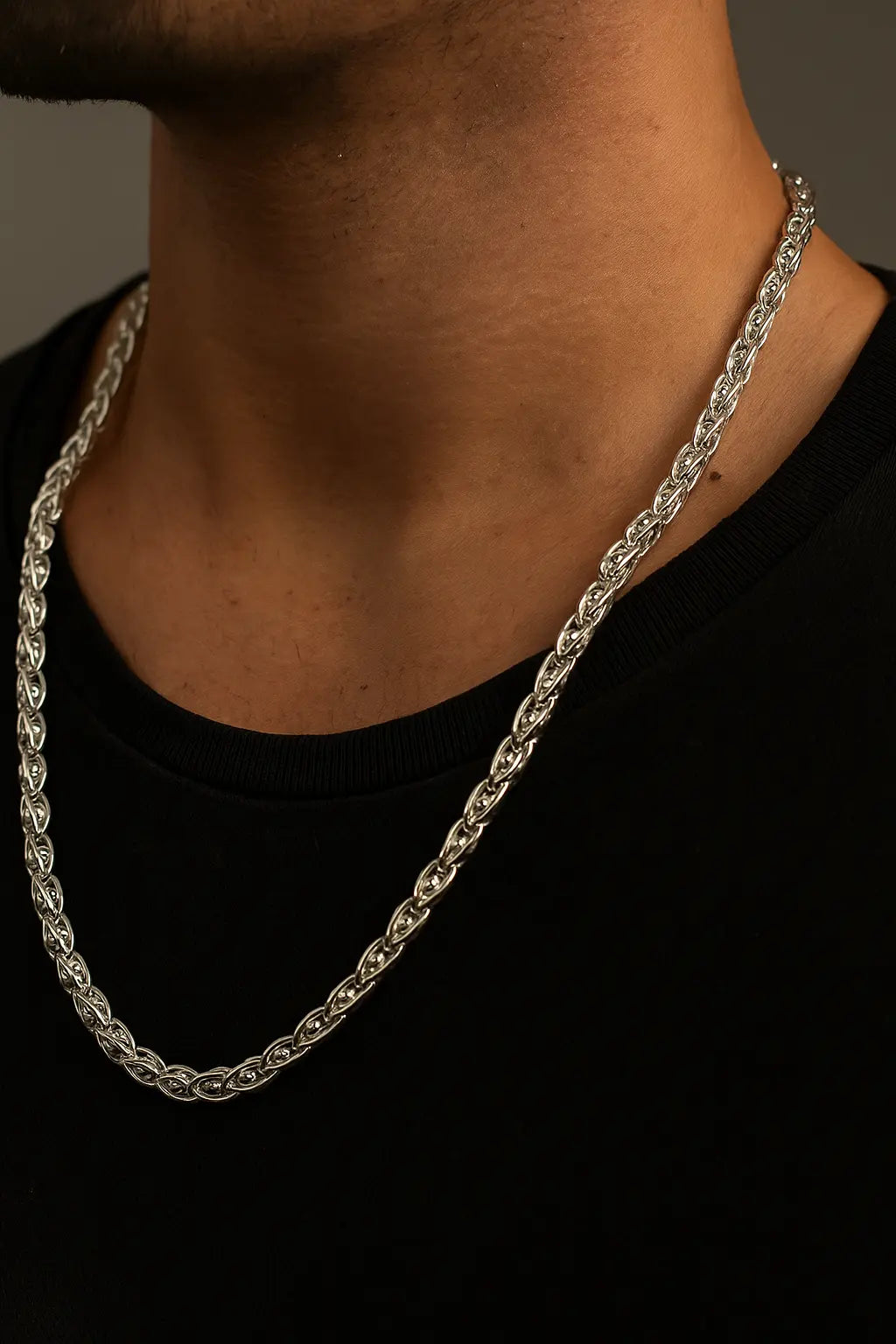 Premium Men’s Silver Chain – Bold Byzantine Link for Everyday Luxury
