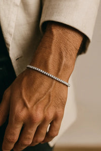 High-Quality 925 Sterling Silver Tennis Bracelet for Men – Sparkling Statement Piece