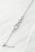 Premium 925 Sterling Silver Link Bracelet with Dainty Zircon Stone – Elegant Minimalist Jewelry