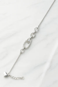 Premium 925 Sterling Silver Link Bracelet with Dainty Zircon Stone – Elegant Minimalist Jewelry