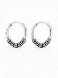 Premium Quality Silver Bali | Stylish Oxidized Silver Round Earrings Unisex