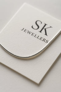 Aurora Coil 925 Sterling Silver Anklet with Sleek Sculpted Bands of Light