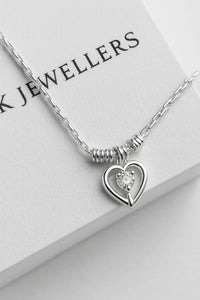 Eternal Heartbeat 925 Sterling Silver Anklet with Dazzling Crystal Charm