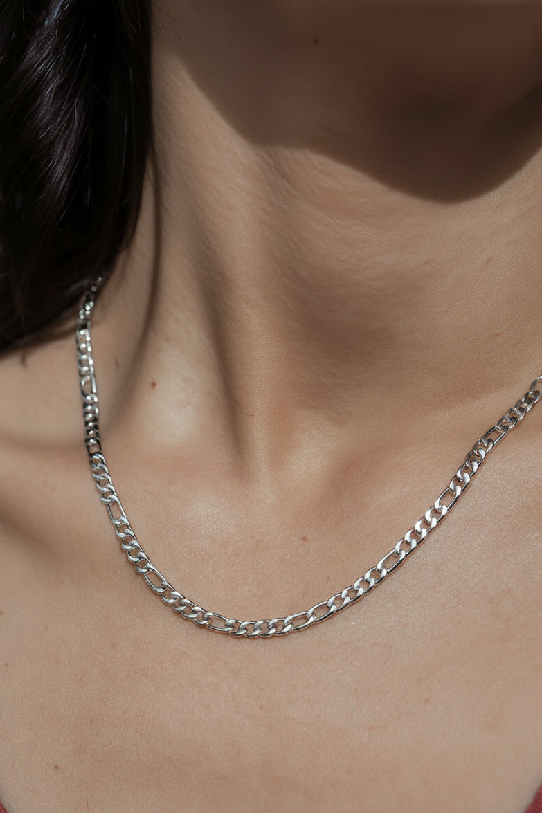 Premium Silver Figaro Chain  – Minimal, Modern & Timeless