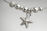 Garden Halo Sterling Silver Anklet with Ruby and Emerald Talisman Charm