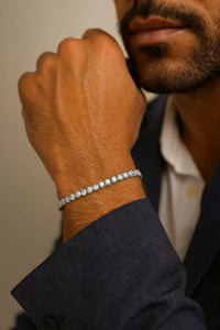 High-Quality 925 Sterling Silver Tennis Bracelet for Men – Sparkling Statement Piece