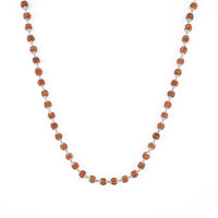 925 Sterling Silver Capped Rudraksha Mala | 5 Mukhi Rudraksh Mala with Silver Caps | Certified Spiritual Japa Mala for Meditation & Prayer