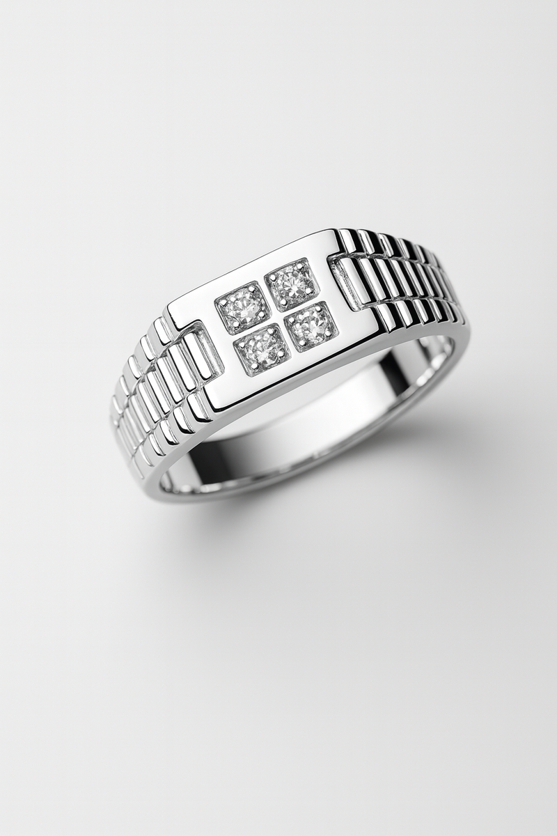 Equinox Grid Rings in Sculpted 925 Sterling Silver Chronicle