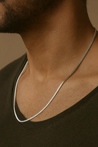 Premium Silver Sleek Snake Chain for Men – Minimalist Daily Wear