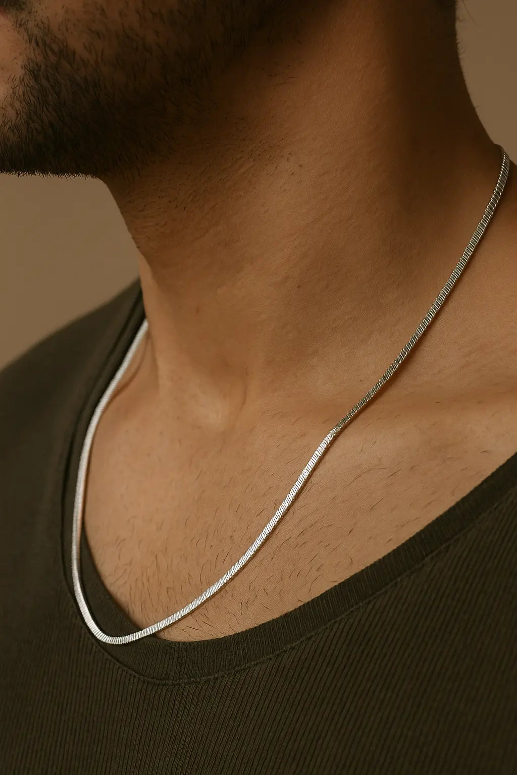 Premium Silver Sleek Snake Chain for Men – Minimalist Daily Wear