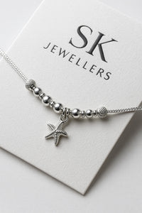 Garden Halo Sterling Silver Anklet with Ruby and Emerald Talisman Charm