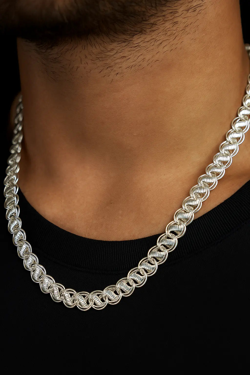 Premium Men’s Silver Lotus Chain – Bold Statement Jewelry