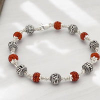 Rudraksh Silver Bracelet | 925 Sterling Silver | S.K Jewellers