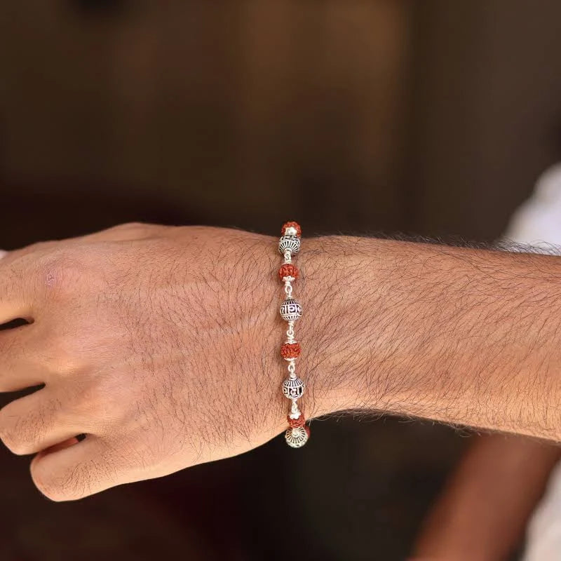 Rudraksh Silver Bracelet | 925 Sterling Silver | S.K Jewellers